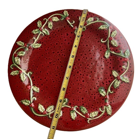 Red Christmas Holly Berry Platter - Picture 5 of 5